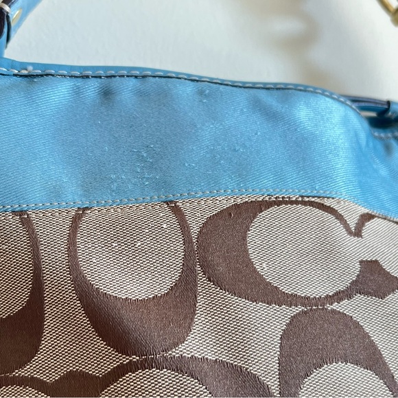 Vintage coach blue and signature canvas shoulder bag - Picture 7 of 9